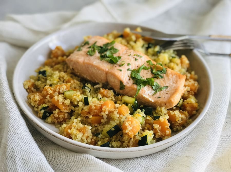 Salmon with Couscous and Vegetables