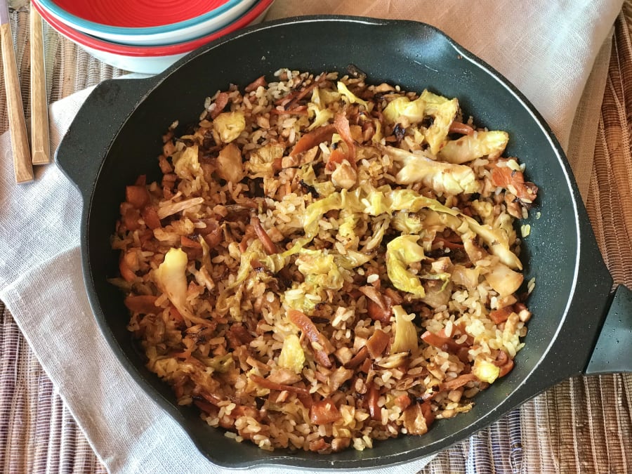 Rice Sauté with Cabbage and Tofu

