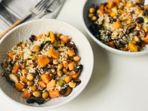 Fried Rice with Sweet Potato and Chickpeas