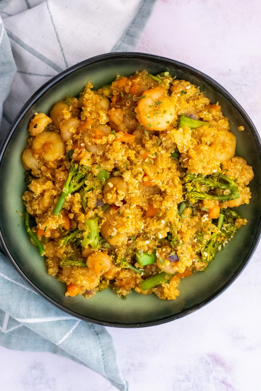 Shrimp Sauté with Quinoa and Broccoli