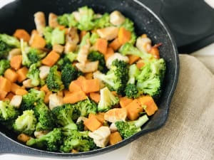 Broccoli, Chicken, and Sweet Potato Sauté