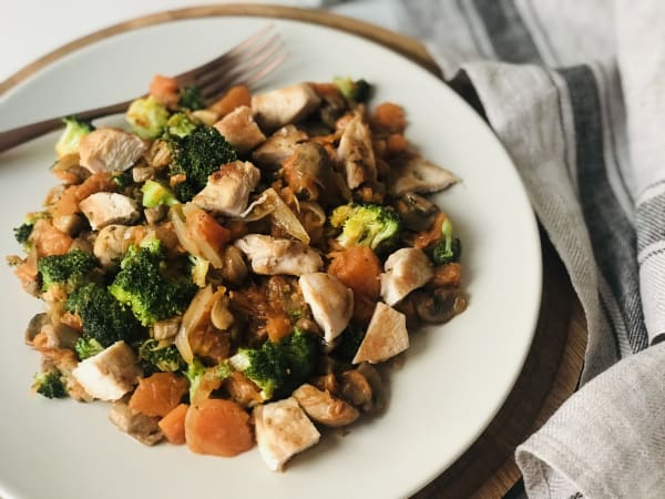 Sautéed Chicken with Broccoli and Mushrooms