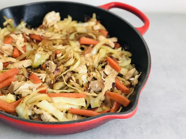 Carrot, Chicken and Cabbage Sauté