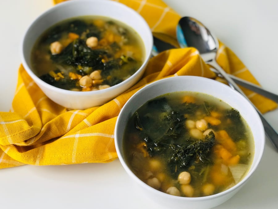 Sopa de Garbanzos, Kale y Batata