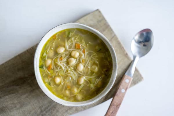 Vegetable and Chickpea Noodle Soup