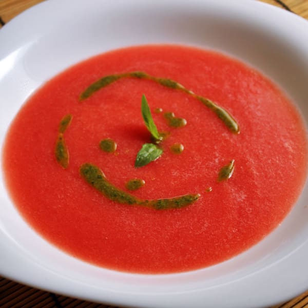 Sopa Fría de Sandía y Tomate