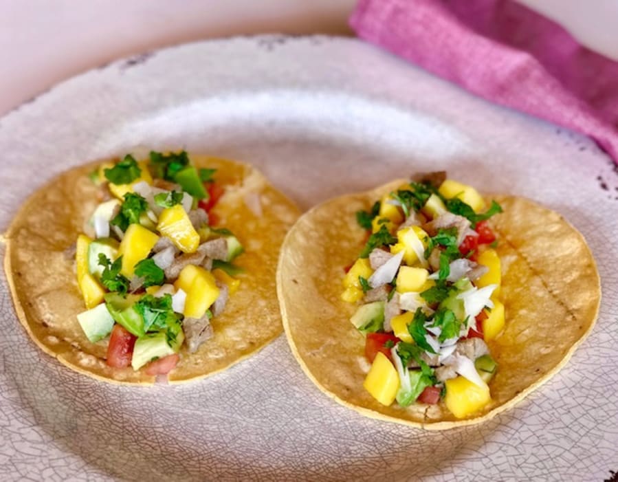 Beef and Mango Tacos