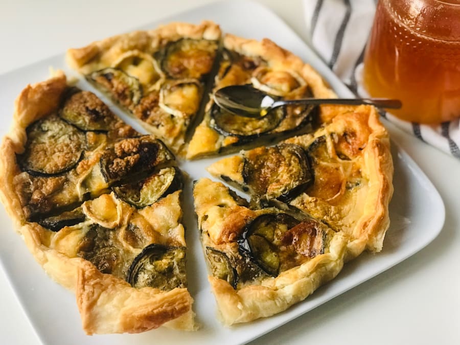 Savory Eggplant and Goat Cheese Tart