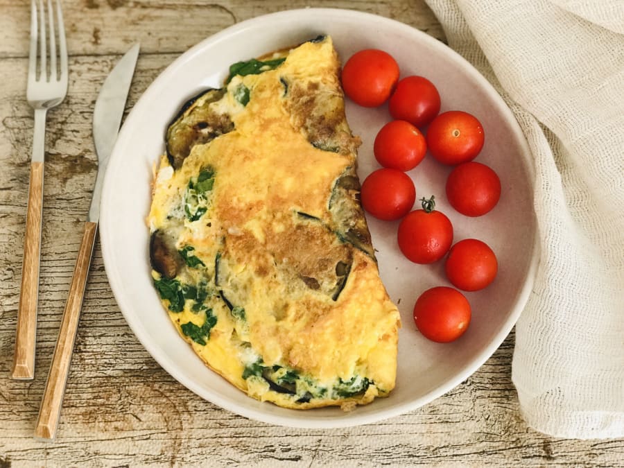 Eggplant and Goat Cheese Omelet