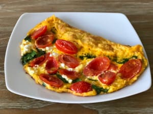 Vegetable and Goat Cheese Omelet