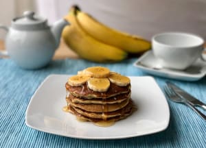 Pancakes with Banana and Honey