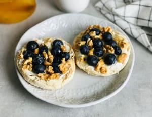 Cheese Toast with Blueberries and Nuts