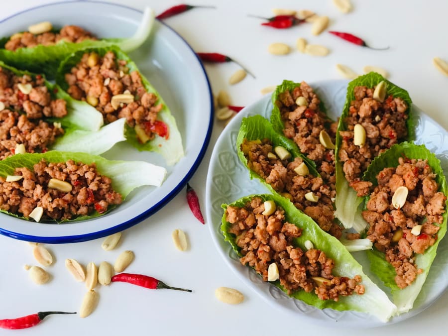 Asian Style Lettuce Wraps with Pork